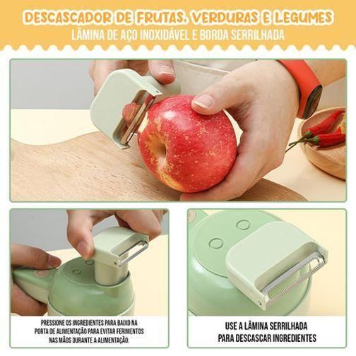 Imagem de Mini Processador Alimentos Elétrico Manual Recarregável Usb