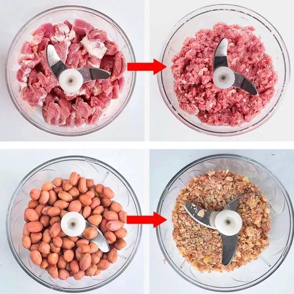 Imagem de Mini Processador Alimentos Manual 3 Lâminas Triturador