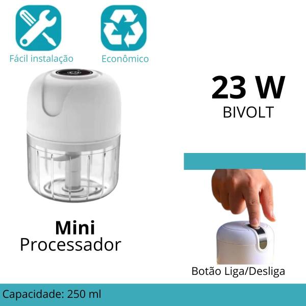 Imagem de Mini Processador Compacto Silencioso Alho Usb Eletrico Potente