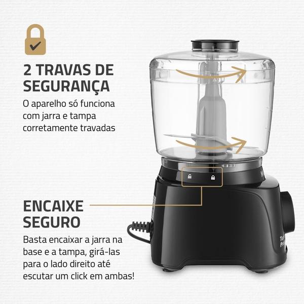 Imagem de Mini Processador de alimentos 300 watts preto Turbo Pratic - MP-16-B - Mondial