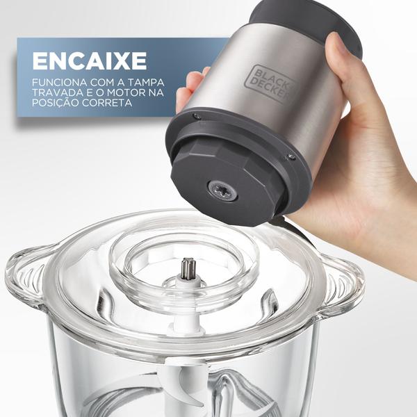 Imagem de Mini Processador de Alimentos Black+Decker Gourmand Gris 2L Tigela de Vidro  MP300G 220V 300W