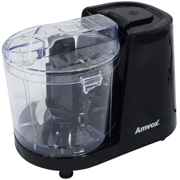 Imagem de Mini Processador de Alimentos Elétrico 220V 350ml 2 Lâminas Preto Amvox Apr 1001 Black