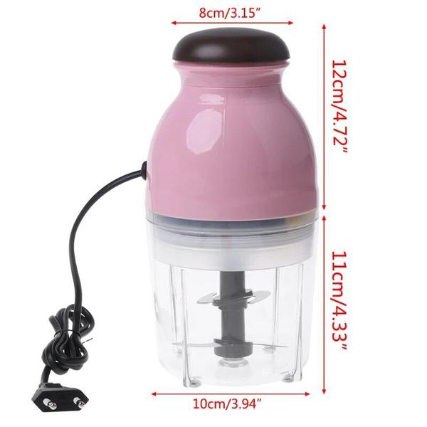 Imagem de Mini Processador de Alimentos Elétrico 600ml Cortador Triturador Legumes Frutas Verde ou Rosa