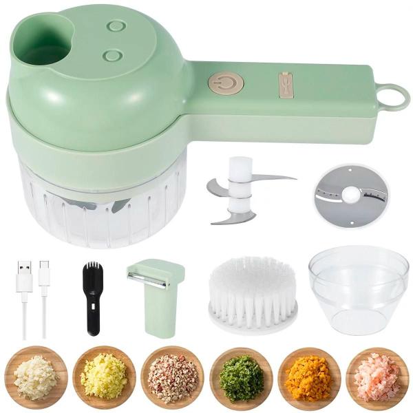 Mini Processador De Alimentos Multifuncional Cor Verde - GUIRO Imagem de Mini Processador De Alimentos Multifuncional Cor Verde