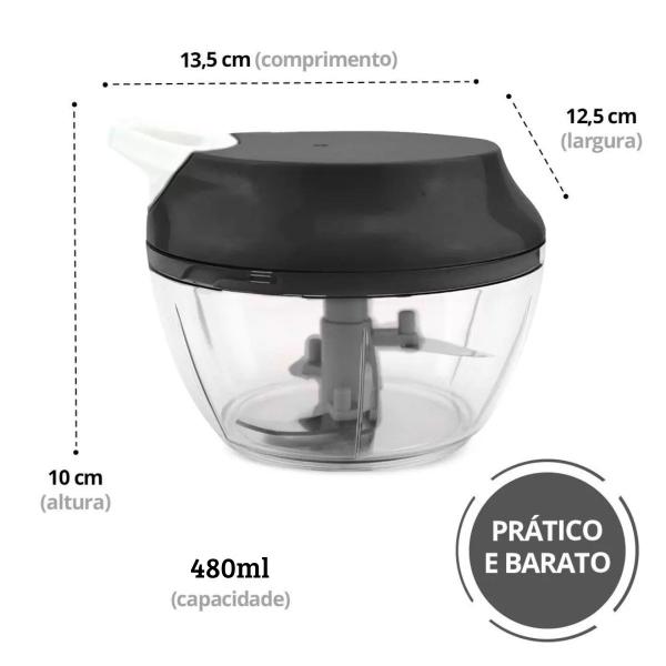 Imagem de Mini Processador De Alimentos Triturador Cortador Manual