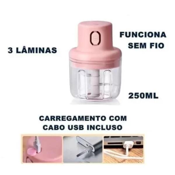 Imagem de Mini Processador Recarregavel 250Ml De 3 Laminas