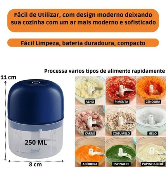 Imagem de mini processador triturador elétrico de alimentos s/fio