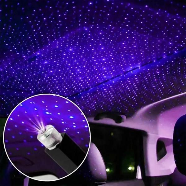 Imagem de Mini Projetor de Estrelas LED para Carro - Luzes de Teto com Atmosfera de Galáxia - USB - 2 Peças