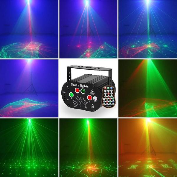 Imagem de Mini Projetor de Luz RGB DJ Laser - Recarregável via USB com Efeitos de Som e Strobo