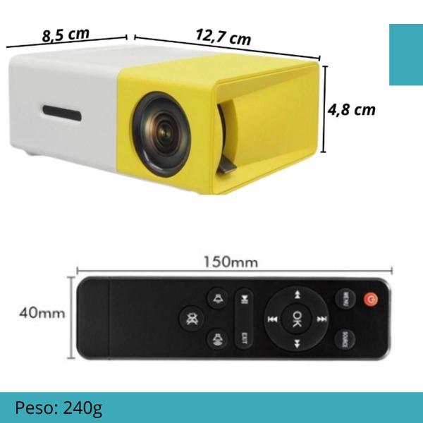 Imagem de Mini Projetor Filme Hd Lcd Datashow Portátil Full Hd Tv Amarelo