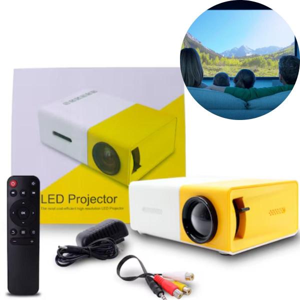 Imagem de Mini Projetor Filme Hd Led Portátil Full Hd Datashow Tv Amarelo Lcd Led