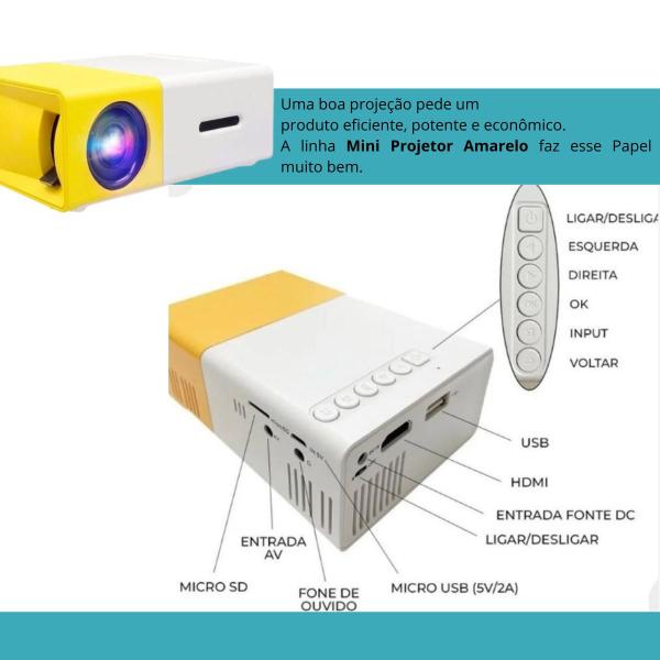 Imagem de Mini Projetor Led Filme Portátil Datashow Yg300 Lcd Hd 1080p