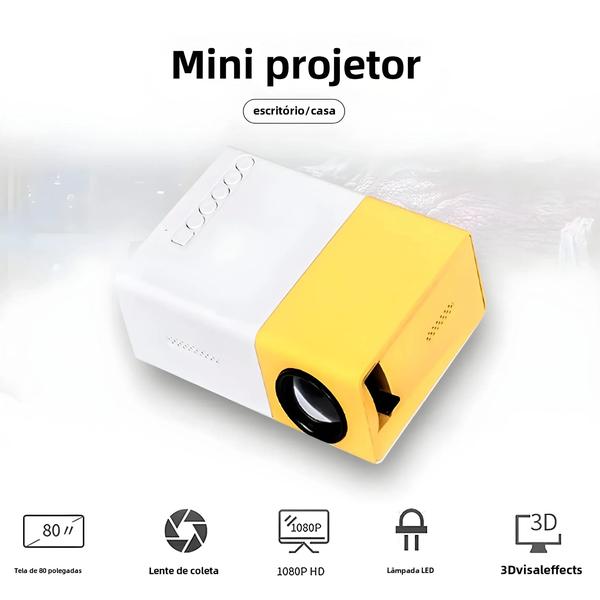 Imagem de Mini Projetor LED YG300 - 1000 Lumens, 320x240P, HDMI e USB