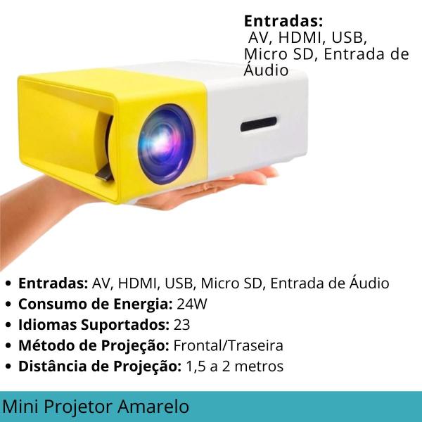 Imagem de Mini Projetor Portátil 1080p 600 Lúmens Yg300 Lcd Hdmi