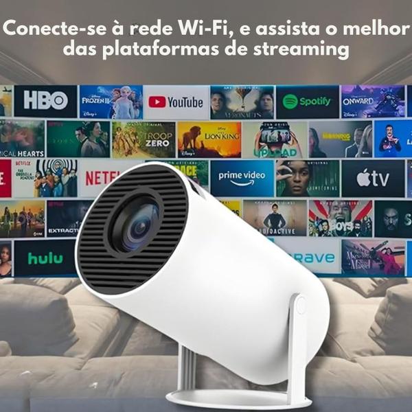 Imagem de Mini Projetor Portátil 4K Android 11 Wi-Fi 5G,Bluetooth, HDMI, 1080P Full HD