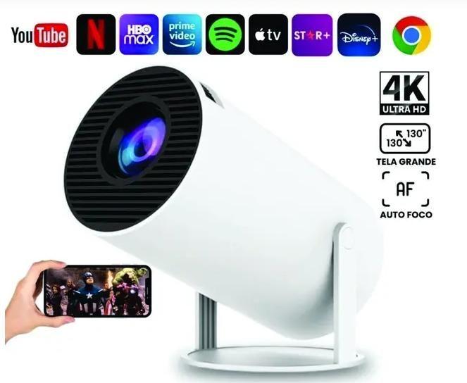 Imagem de Mini Projetor Portátil 4K Android 11 WiFi 5G Bluetooth HDMI - Cinema Em Casa Com 3600 Lumens E 1080P Full HD