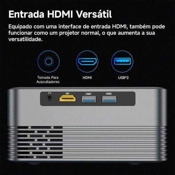 Imagem de Mini Projetor Portátil Bettdow Hd Smart Android 110/220v 4k Wifi-s1