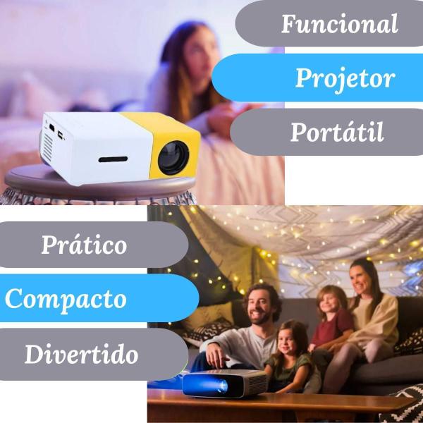 Imagem de Mini Projetor Portátil Led 1080P 600 Lúmens Yg300 Haiz