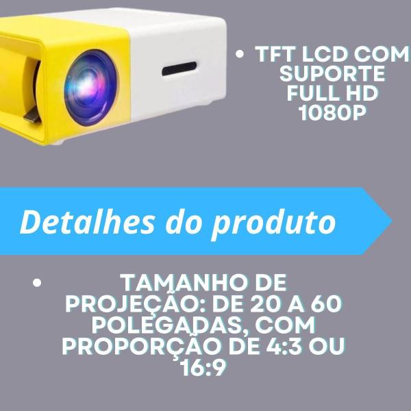 Imagem de Mini Projetor Portátil Led 1080P 600 Lúmens Yg300 Haiz