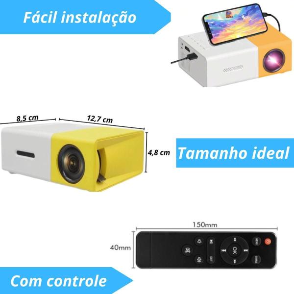 Imagem de Mini Projetor Portátil Led 1080P 600 Lúmens Yg300 Haiz