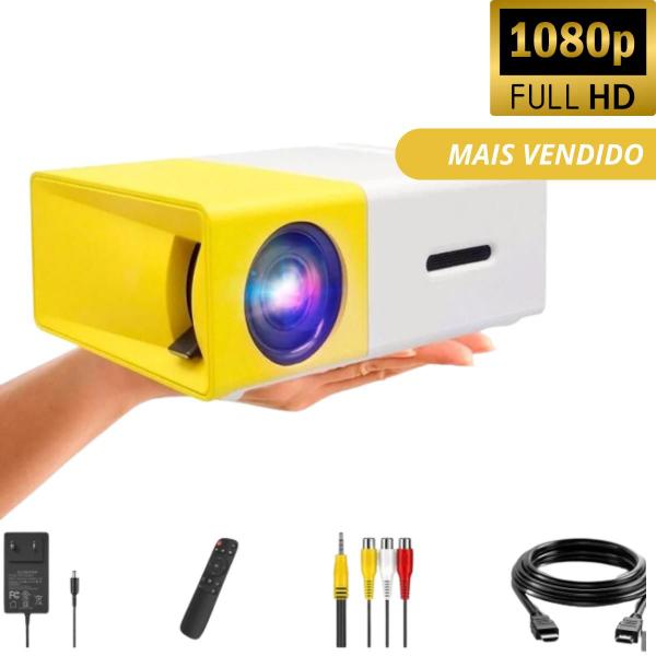 Imagem de Mini Projetor Portátil Led Hd 600 Lumens Usb-hdmi-sd Amarelo 110-220v