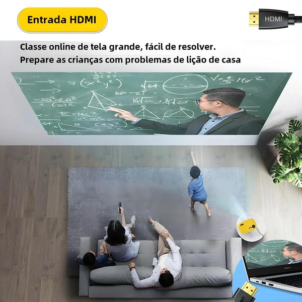 Imagem de Mini Projetor Portátil LED Infantil - 640x480p (Compatível com 1080p) - HDMI e USB