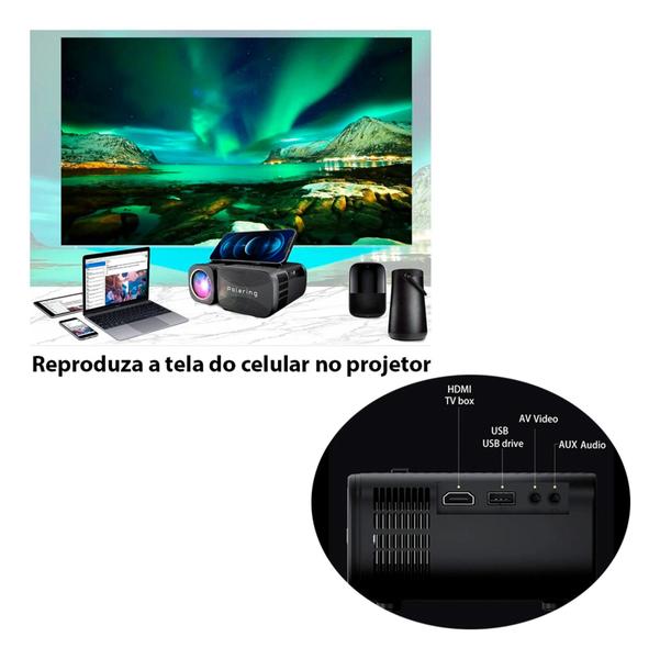 Imagem de Mini Projetor Portatil Polaring A1 Pro Full Hd Wifi