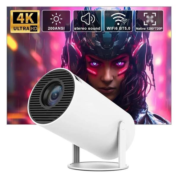 Imagem de Mini Projetor Redondo Portátil 4K Ultra HD Android Wifi Bluetooth  