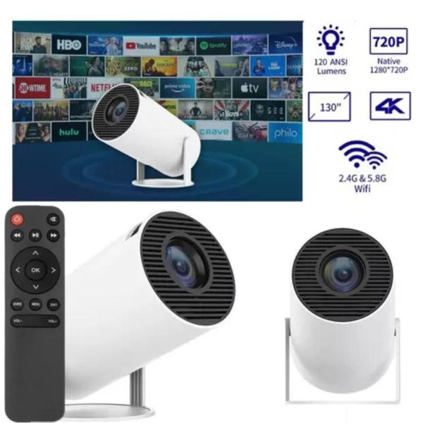 Imagem de Mini Projetor Smart 4k Wifi 1080p HD HY300 Cor Branco operação intuitiva