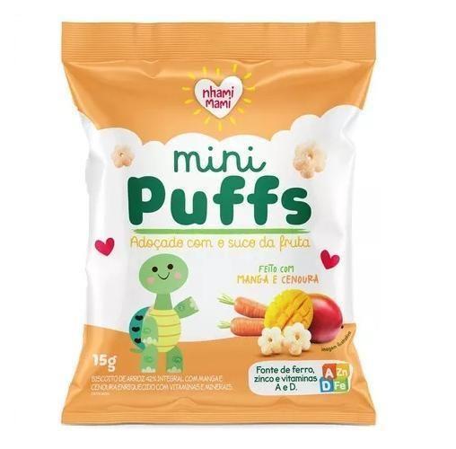 Imagem de Mini Puffs Snack P/Crianças Manga E Cenoura 6X15G -Nhamimami