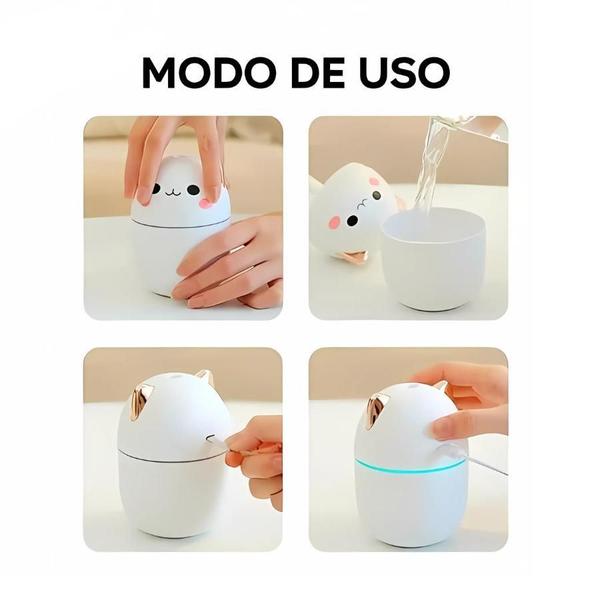 Imagem de Mini Purificador De Ar Com Design De Gatinho E Led Rgb