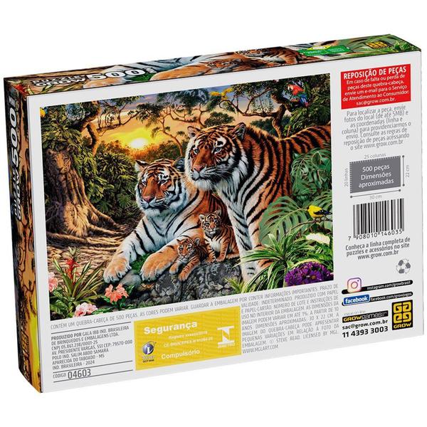 Imagem de Mini Puzzle 500 peças Tigres - Grow