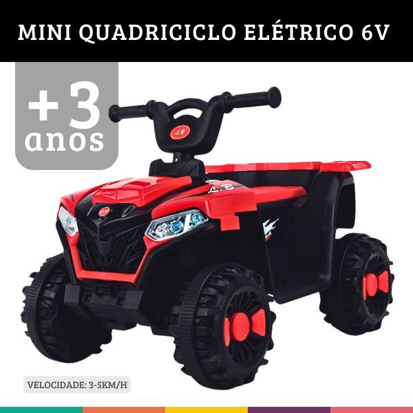 Imagem de Mini Quadriciclo 6v Elétrico Infantil Duas Marchas Vermelho