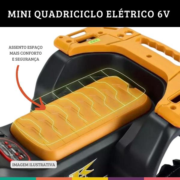 Imagem de Mini Quadriciclo Elétrico Infantil 6v Branco Som e Luz