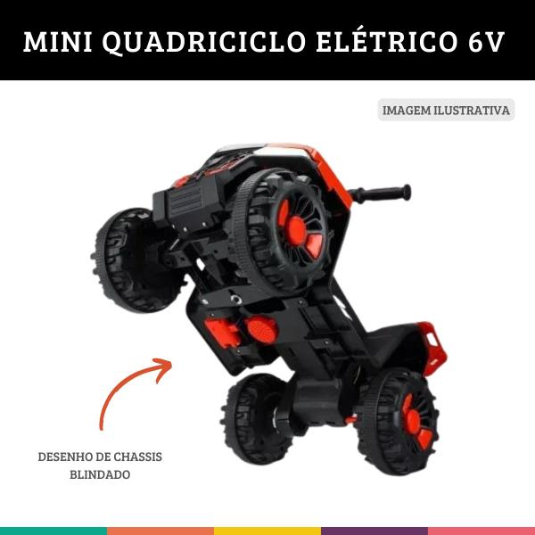 Imagem de Mini Quadriciclo Elétrico Infantil 6v Laranja Som e Luz Zippy Toys