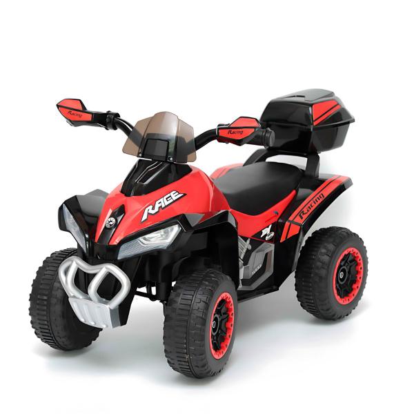 Imagem de Mini Quadriciclo Elétrico Infantil Vermelho Para Crianças de 2 a 5 anos Brinquedo Com Carregador 110v/220v Com Luz e Som Moto Cross