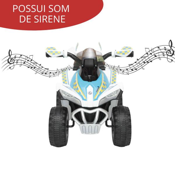 Imagem de Mini Quadriciclo Infantil Moto Elétrica C/ Luz e Som Branca