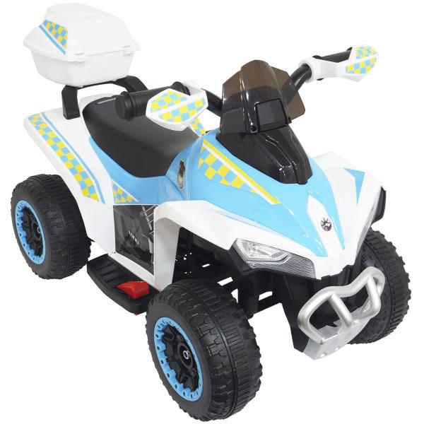 Imagem de Mini Quadriciclo Moto Elétrica Criança Infantil Bateria 6V Luz Som Bivolt Branco Brinqway BW-129 BR