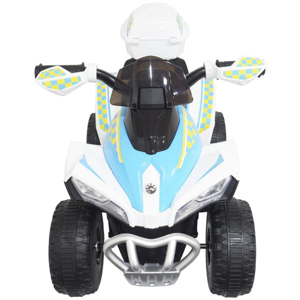 Imagem de Mini Quadriciclo Moto Elétrica Criança Infantil Bateria 6V Luz Som Bivolt Branco Brinqway BW-129 BR