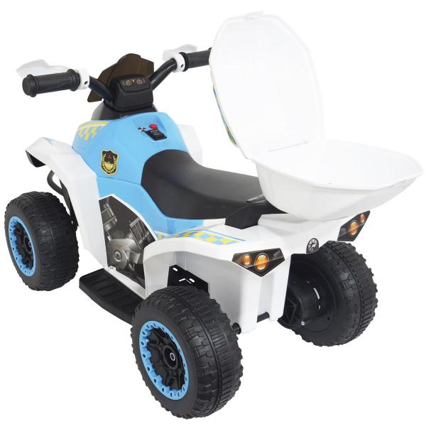 Imagem de Mini Quadriciclo Moto Elétrica Criança Infantil Bateria 6V Luz Som Bivolt Branco Brinqway BW-129 BR