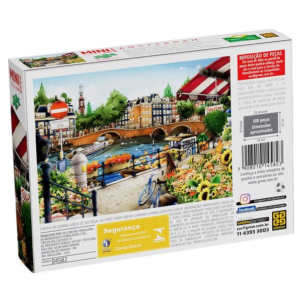 Mini Quebra-cabeça 500 peças Amsterdam - Grow Imagem de Mini Quebra-cabeça 500 peças Amsterdam