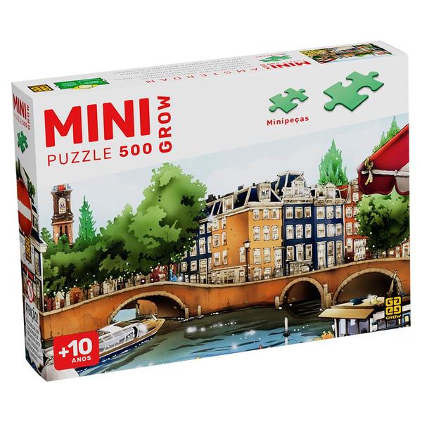 Mini Quebra-cabeça 500 peças Amsterdam - Grow Imagem de Mini Quebra-cabeça 500 peças Amsterdam