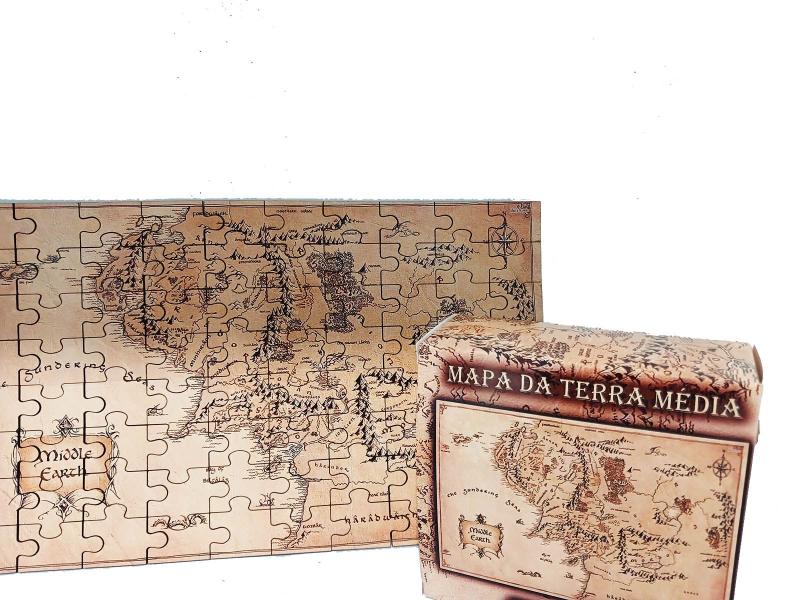 Imagem de Mini Quebra-cabeça Mapa Terra Média de 80 peças MDF