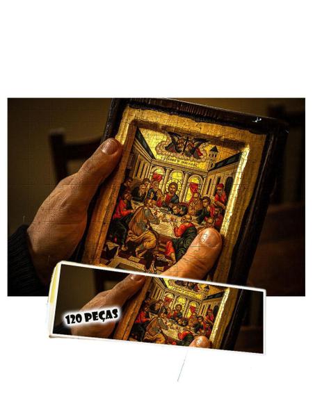 Imagem de Mini Quebra-Cabeça Santa Ceia De 120 Peças Arte Religiosa