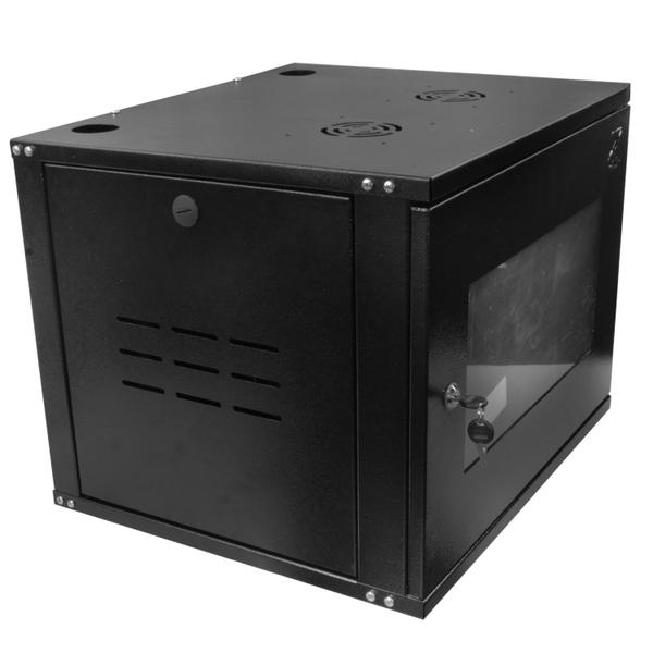 Imagem de Mini Rack 8Ux470mm de Parede Para Servidor Data Center Padrão 19'' Armário Gabinete Para Cabeamento Estruturado e CFTV Preto - Pier Telecom