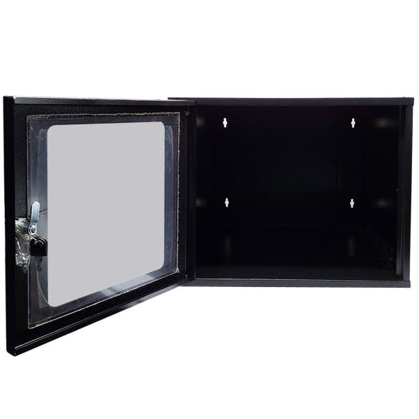 Imagem de Mini Rack de Parede 19" GForce, 8U x 570mm, Visor de Acrílico, Preto - 859