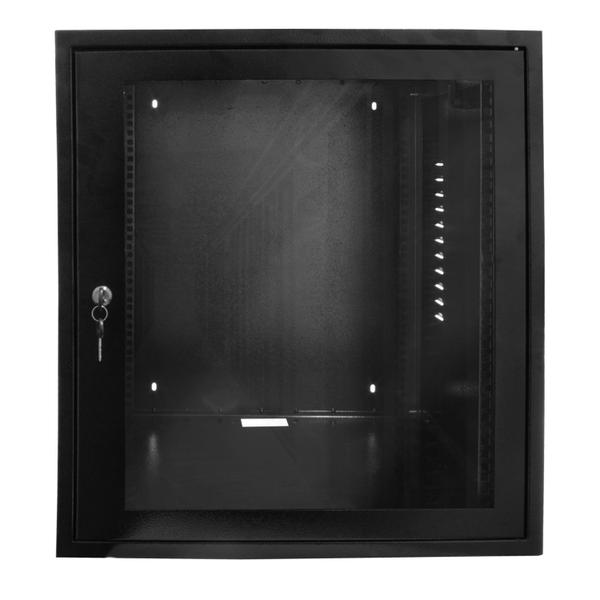 Imagem de Mini Rack De Parede Padrão 19" 12U x570mm Com 2 Planos - Preto