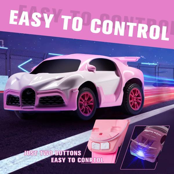 Imagem de Mini relógio de pulso com controle remoto, brinquedos para meninos e meninas, carro pequeno RC com carregamento USB de 2,4 GHz com luz traseira de LED, presentes fofos de carros de corrida Tiktok para crianças a partir de 4 anos