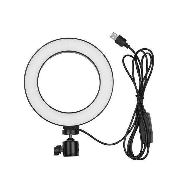 Imagem de Mini Ring Light Iluminador de LED com Luz Quente e Fria - 16 cm