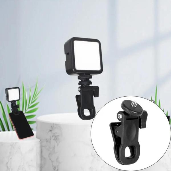 Imagem de Mini Ring Light Portátil com Clip Universal - Suporte para Câmera e Smartphone